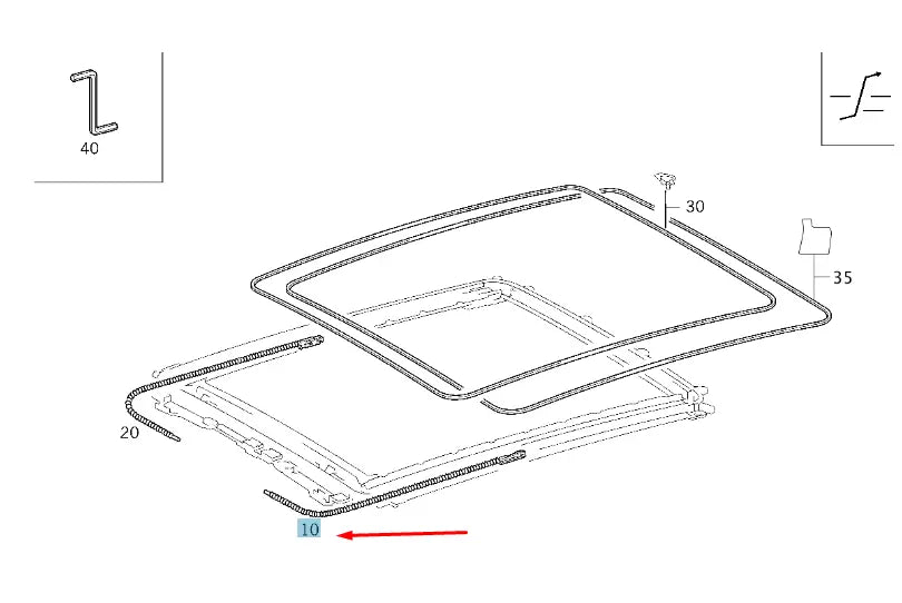 NEW MERCEDES-BENZ A W168 SLIDING ROOF LEFT CABLE A1687800189 ORIGINAL