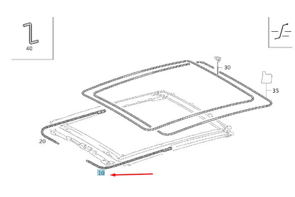 NEW MERCEDES-BENZ A W168 SLIDING ROOF LEFT CABLE A1687800189 ORIGINAL