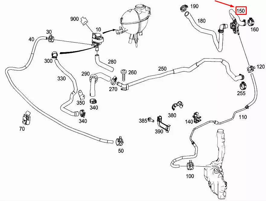 NEW MERCEDES-BENZ E W212 HEAT EXCHANGER FEED HOSE A2128304796 ORIGINAL