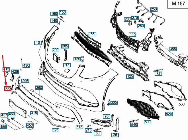 NEW MERCEDES-BENZ GLE COUPE C292 FRONT RIGHT BUMPER TRIM A2928852600 ORIGINAL
