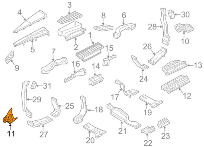 new audi a7 4g dashboard left air vent lhd 4g1820901e6ps original