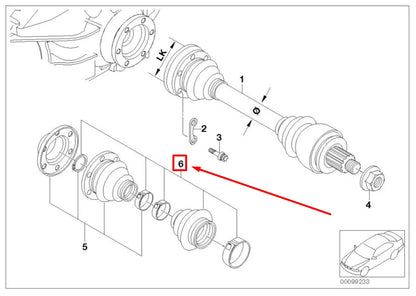 NEW BMW 3 E46 CV BOOT REPAIR KIT 33211229594 1229594 ORIGINAL