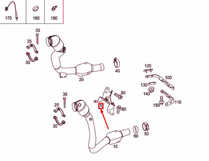 NEW MERCEDES-BENZ AMG GT C190 EXHAUST SYSTEM BRACKET A1774900200 ORIGINAL