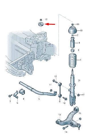 NEW VOLKSWAGEN AMAROK 2H FRONT SUSPENSION UPPER STOPPER 2H0412319 ORIGINAL