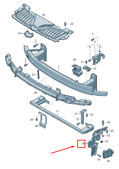 NEW AUDI A8 4N FRONT RIGHT BUMPER GUIDE SECTION 4N0807284B ORIGINAL
