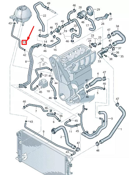 NEW VOLKSWAGEN CRAFTER 2F MK1 COOLANT HOSE 2E0122447A
