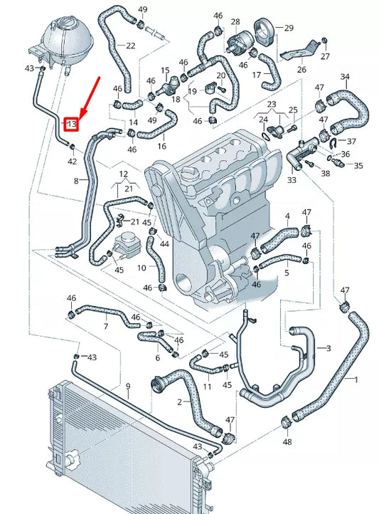NEW VOLKSWAGEN CRAFTER 2F MK1 COOLANT HOSE 2E0122447A