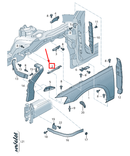 NEW AUDI A8 4N FRONT RIGHT FENDER BRACKET 4N0821468A ORIGINAL