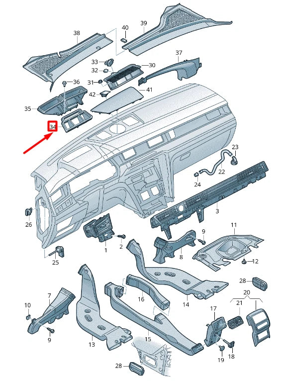 NEW VW ARTEON 3H7 DASHBOARD VENT INTERMEDIATE PIECE LHD 3G1819241B