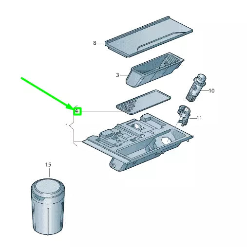 NEW VW PASSAT B8 3G FRONT SOFTWARE COMPARTMENT TRAY 3G1863416D82V ORIGINAL