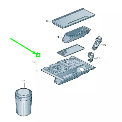 NEW VW PASSAT B8 3G FRONT SOFTWARE COMPARTMENT TRAY 3G1863416D82V ORIGINAL
