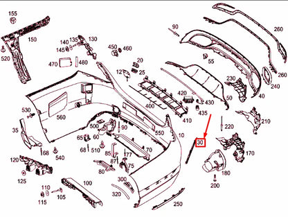 NEW MERCEDES-BENZ C W205 REAR BUMPER RIGHT COVER GRILLE A2058850153 ORIGINAL