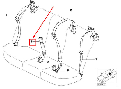 NEW BMW 5 E39 REAR MIDDLE SEATBELT 8209836 72118209836 ORIGINAL