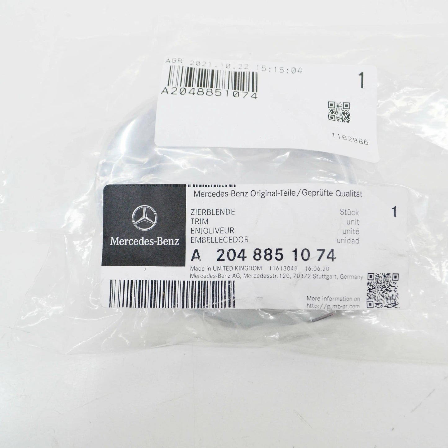 NEW MERCEDES GLK X204 BUMPER FOG GRILLE CHROME TRIM RIGHT A2048851074