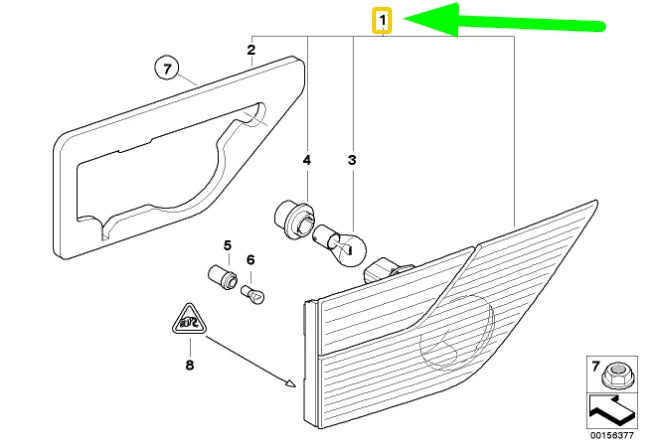 NEW BMW X3 E83 REAR RIGHT SIDE INNER TAILLIGHT 7162214 63217162214 ORIGINAL