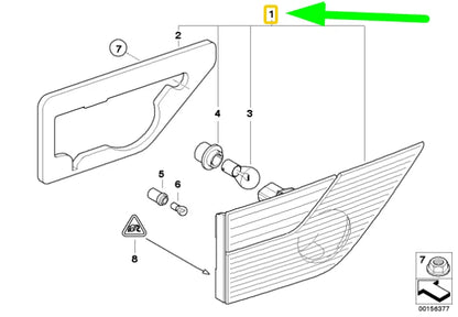 NEW BMW X3 E83 REAR RIGHT SIDE INNER TAILLIGHT 7162214 63217162214 ORIGINAL