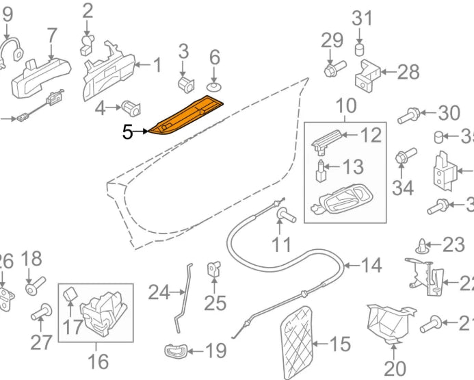 NEW AUDI R8 42 FRONT LEFT DOOR HANDLE TRIM PLATE COVER LHD 423837239CGRU