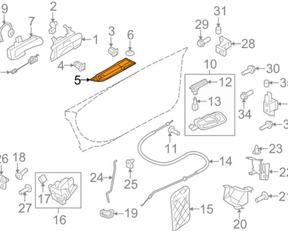 NEW AUDI R8 42 FRONT LEFT DOOR HANDLE TRIM PLATE COVER LHD 423837239CGRU