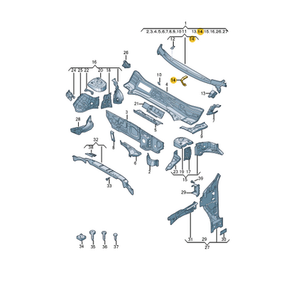 NEW AUDI Q3 F3 CENTER WINDSCREEN WIPER MOUNTING HOLDER 83A805327 ORIGINAL