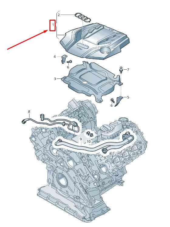 NEW AUDI A4 B9 ENGINE COVER 06M103925P ORIGINAL