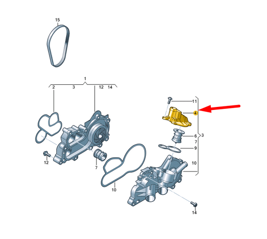 NEW VOLKSWAGEN UP THERMOSTAT COVER 04C121121C ORIGINAL