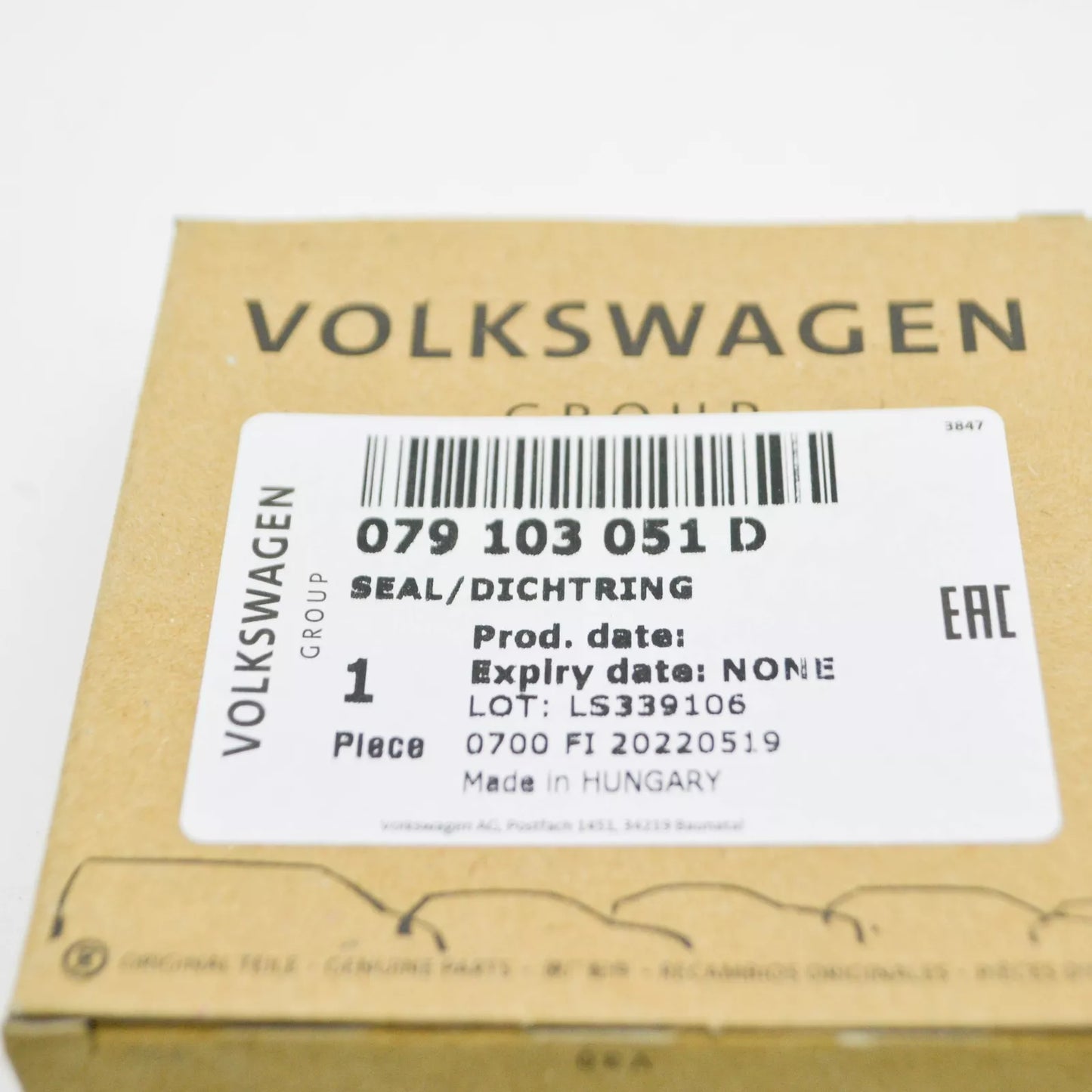 NEW AUDI A4 B7 ENGINE CRANKSHAFT SEAL 079103051D