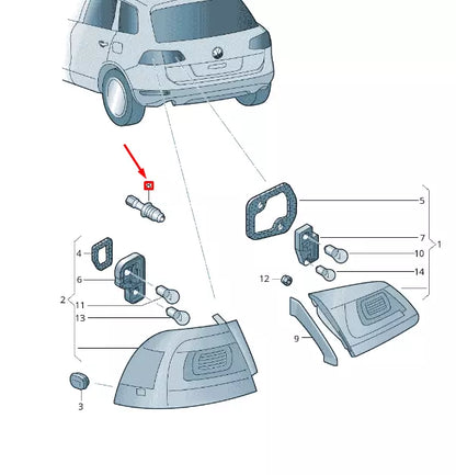 NEW VW TOUAREG 7P MK2 REAR TAIL LIGHT SECURING ELEMENT 7P6945300A ORIGINAL