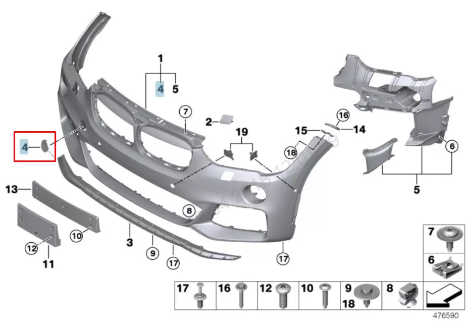 NEW BMW X1 F48 FRONT M SPORT BUMPER TOW HOOK EYE COVER 51118072810 2015 ORIGINAL