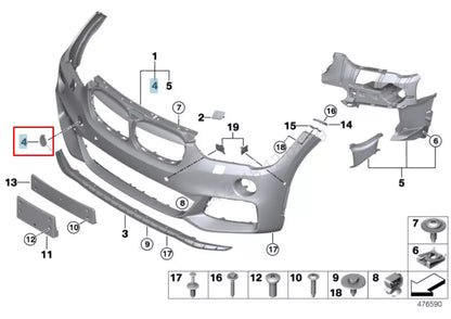 NEW BMW X1 F48 FRONT M SPORT BUMPER TOW HOOK EYE COVER 51118072810 2015 ORIGINAL