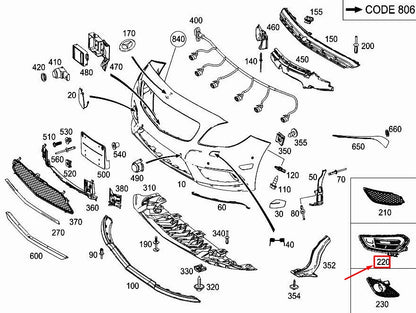 NEW MERCEDES-BENZ CLA C117 FRONT RIGHT BUMPER AIR DUCTING A1178850063 ORIGINAL