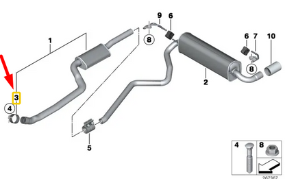new bmw 1 f20 rear exhaust system muffler clamp 18308632361 8632361 original