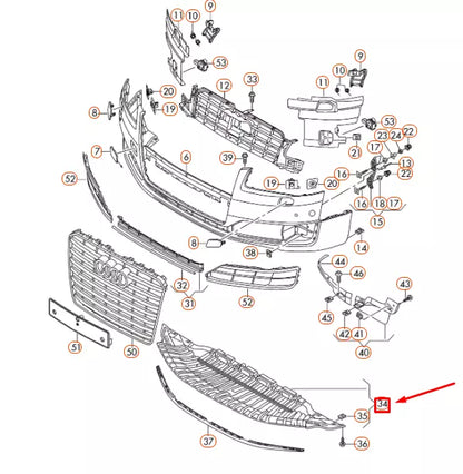 NEW AUDI A8 D4 FRONT BUMPER UNDERBODY CLOSING ELEMENT COVER 4H0807611B ORIGINAL