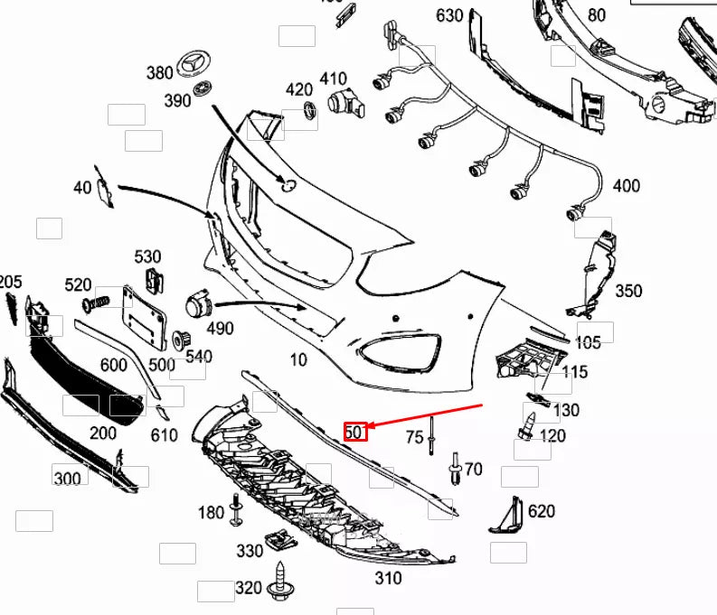 NEW MERCEDES-BENZ B W246 FRONT BUMPER BOTTOM TRIM STRIP A2468852121 ORIGINAL