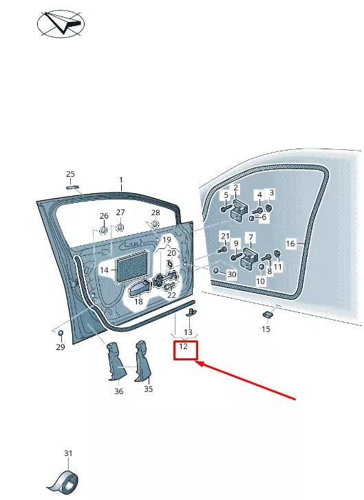 NEW VW GOLF VII VARIANT BA MK7 FRONT RIGHT DOOR SEAL RUBBER 5G4837652B ORIGINAL