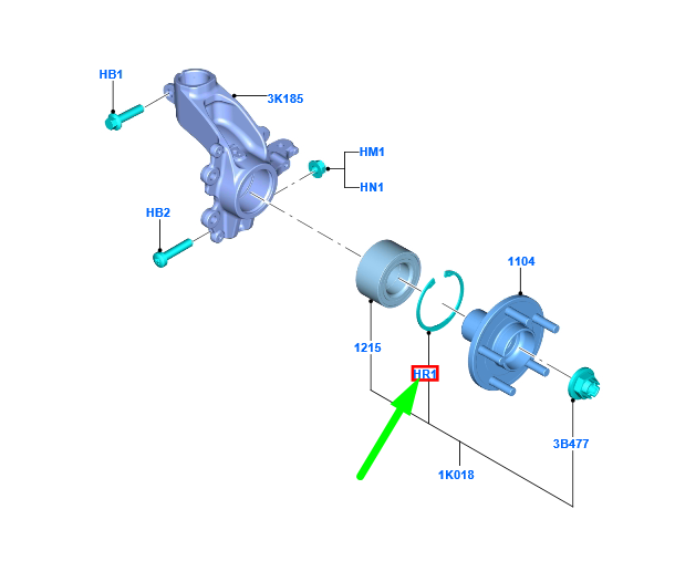 new ford focus mk3 c346 front wheel bearing ring 1502123 8v41-3b625-aa original