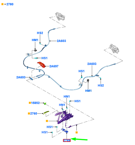 new ford kuga mk2 c520 parking brake bracket 7m51-2b716-ad 1588967 original