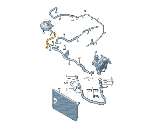 NEW VOLKSWAGEN ARTEON 3H7 ENGINE COOLANT HOSE 5QF122109A