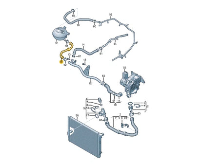 NEW VOLKSWAGEN ARTEON 3H7 ENGINE COOLANT HOSE 5QF122109A