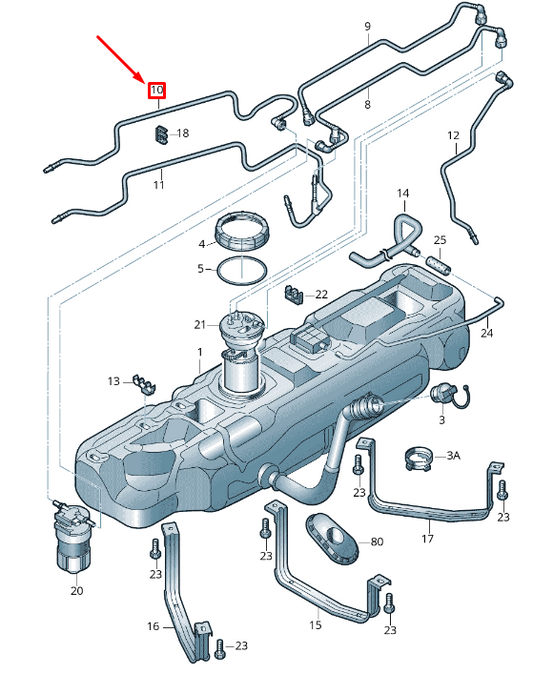 new volkswagen crafter 2f mk1 fuel tank feed line 2e0201361d original