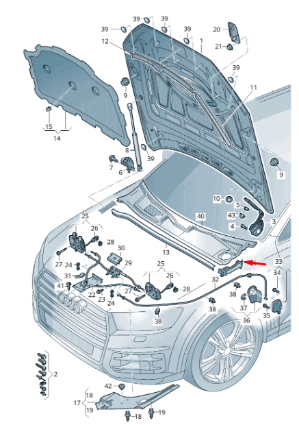 NEW AUDI RSQ8 4MN FRONT BONNET HOOD LEFT SEAL 4M8821169 ORIGINAL