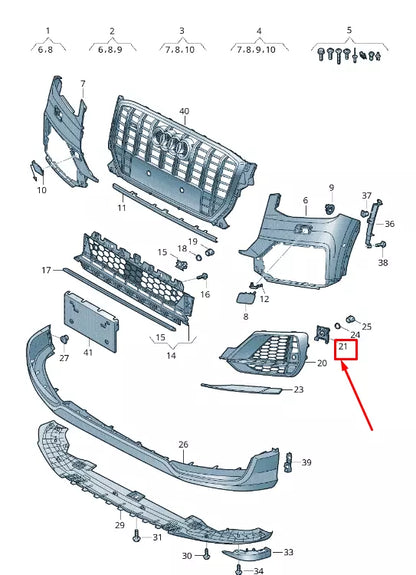 NEW AUDI Q2 GA FRONT RIGHT BUMPER ULTRASOUND SENSOR SUPPORT 81A919262C