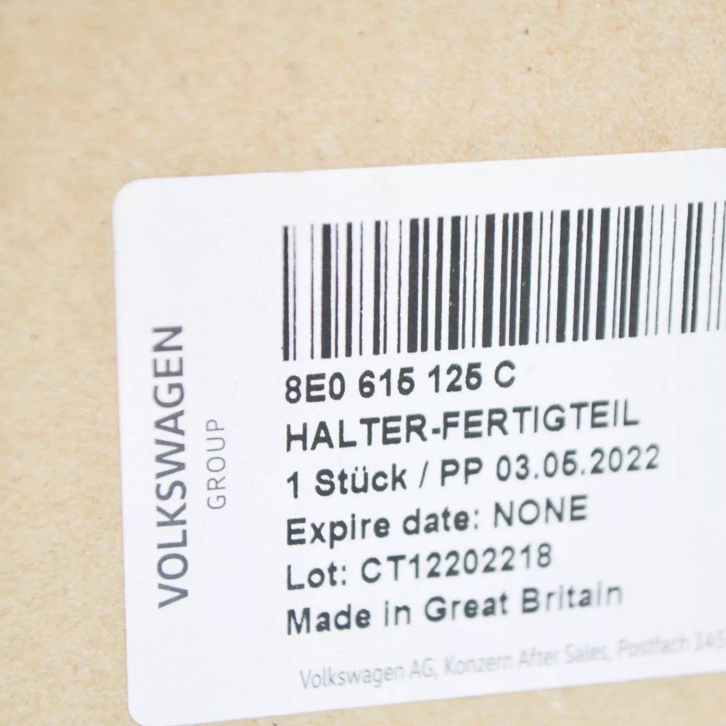 NEW AUDI A3 SPORTBACK 8P FRONT CALIPER CARRIER 8E0615125C ORIGINAL