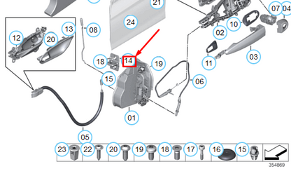 new bmw 1 f20 front door catch bracket 51217312545 7312545 original