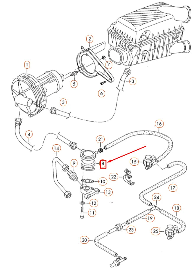 NEW VOLKSWAGEN BEETLE 9C SECONDARY AIR VALVE 06A131351D ORIGINAL