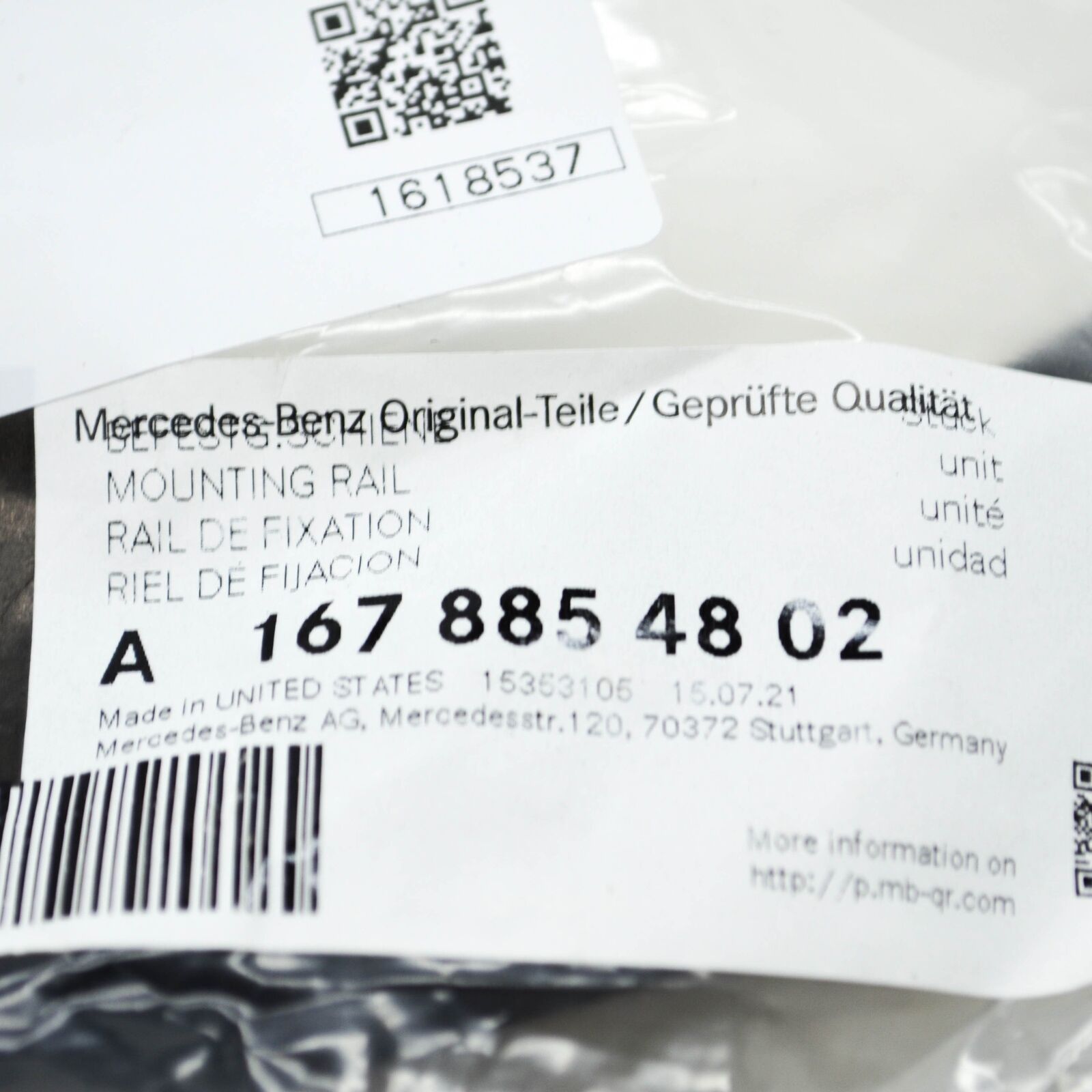 NEW MB GLE W167 FRONT RIGHT UPPER BUMPER COVER BRACKET A1678854802 ORIGINAL