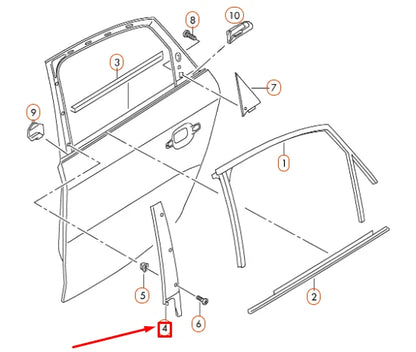 NEW AUDI Q5 8R REAR LEFT DOOR B-PILLAR TRIM 8R0839901M5FQ ORIGINAL