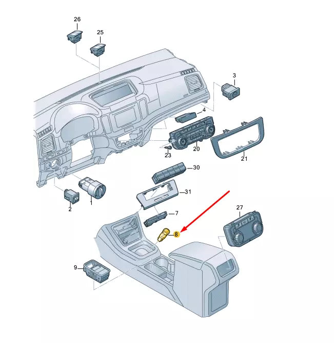 NEW VW TIGUAN 5N IGNITION BUTTON START/STOP 5N0959839C3Q7 ORIGINAL