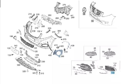 NEW MB VITO TOURER W447 FRONT BUMPER RIGHT GRILLE A44788029019197 ORIGINAL