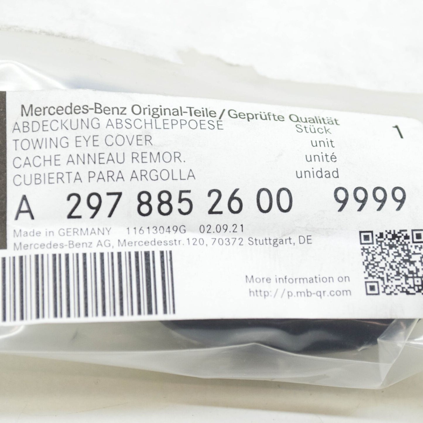 NEW MERCEDES-BENZ EQS V297 FRONT BUMPER TOW EYE COVER A29788526009999 ORIGINAL