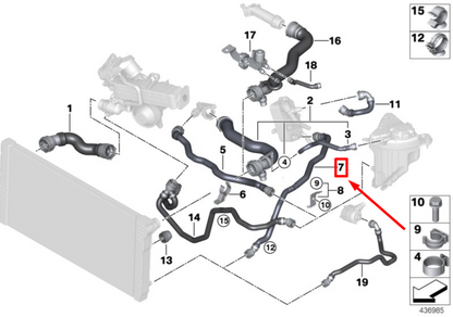 new bmw 6 cabrio f12 engine coolant hose 8513604 17128513604 original